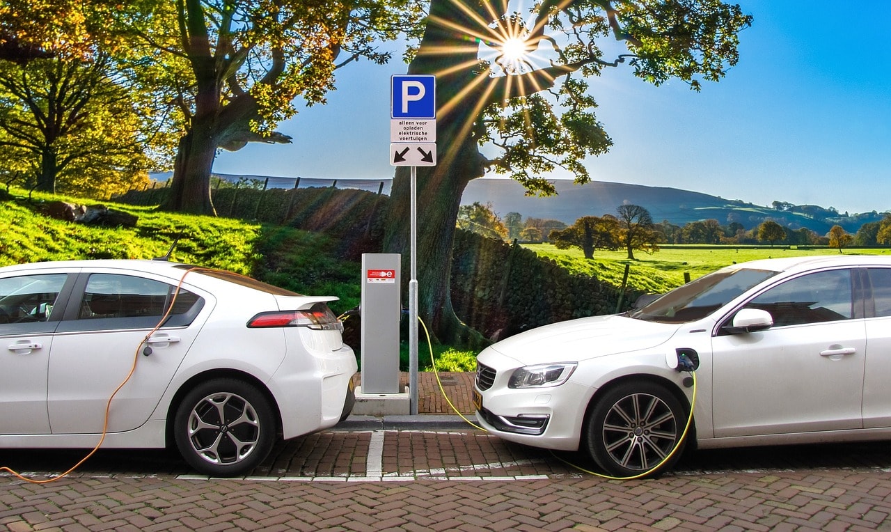 image of electric vehicles parking in EV capable parking spots